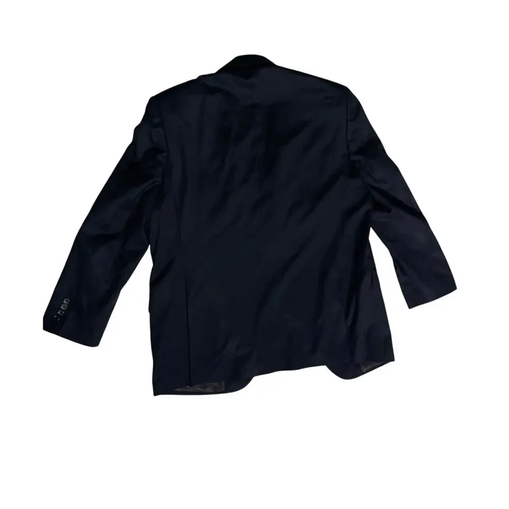Pronto Wool Uomo Platinum Men's Luxury Black Blazer Size 42 Career Wedding Prom